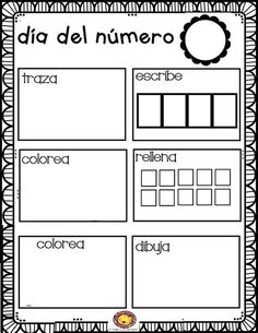 the spanish language worksheet for students to practice their writing skills with pictures and numbers