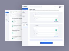 two screens showing the settings for an application