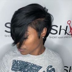 Black Hair Short Cuts, Short Black Hair, Shaved Side Hairstyles, Haute Hair, Finger Waves, Short Sassy Hair, Side Hairstyles, Sassy Hair, Short Black Hairstyles