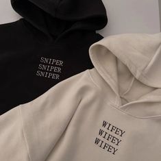 couple hoodie 🖤🤎  sniper wifey hoodies customisation available  . . . . . . . . . . . . . . . . . . . .  #couple #couplehoodie #sniper #wifey #sweatshirt #hoodie #colorful #girlfriend #boyfriend #bfgf #husband #wife #sweater Couple Hoodies, Cargo Pants Outfit, Mens Trendy Outfits, Everyday Fashion Outfits, Couples Hoodies, Marriage Proposals, Custom Hoodies, Happy Marriage, Oversized T Shirt