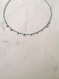 Beautiful turquoise necklace W H A T ∙ M A K E S ∙ T H I S ∙ S P E C I A L A beautiful turquoise style necklace with small turquoise with gold vermeil chain. The listing offers an extender chain with various lengths. An extender chain means it adjusts to fit different sizes. - we use only the finest quality materials - all components are 100% sterling silver or 18k Gold plated (Nickel free) - all pieces are designed in our happy studio D E T A I L S * Available in sterling silver or Crafted in G Turquoise Sterling Silver Jewelry With Tiny Beads, Turquoise Beaded Chain Choker, Turquoise Necklace With Dangling Beads For Gift, Turquoise Beaded Choker, Silver Dangle Jewelry With Tiny Beads, Turquoise Dangle Beaded Necklaces With Tiny Beads, Turquoise Beaded Dangle Necklaces With Tiny Beads, Turquoise Dangle Jewelry With Tiny Beads, Turquoise Jewelry With Silver Beads