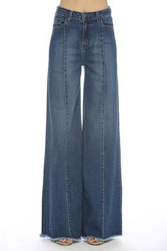 Favorite Jeans! Front Seam Detail, High Waist, Flare Leg Mid Rise Wide Leg Jeans, Cute Wide Leg Jeans, Flare Jeans 70s, French Barbie, Mori Gyaru, Wide Leg High Waist Jeans, Vintage Wide Leg Jeans, Wide Leg Flare Jeans, Jeans Western