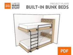 the bunk beds are built into each other and can be used as a bed frame