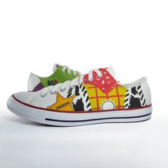 Hi, starting November 1st and during the Christmas season, all items will be express-shipped (DHL) with no extra charge, to avoid any Post Office high-demand delays :) (the only exceptions are APO/FPO/DPO or PO Box). - I make this customization on the classic white canvas low-top Converse model (M7652C). They are DTG printed! I use only eco-friendly water-based inks. The shoes can be cleaned very easily following Converse care instructions :) ---POLICIES (shipping, size, taxes, exchanges, etc.)- Converse Model, Low Top Converse, Custom Converse, November 1st, Etsy Personalized Gifts, Buzz Lightyear, Us Man, Tie Shoes, White Canvas