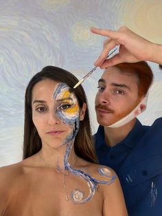 Starry Night Makeup, Halloween Couple Costume, Art Themed Party, Vincent Van Gogh Starry Night, Costume Couple, Vampire Bride, Facial Tips, Prom Couples