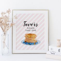 there is a poster with pancakes on it