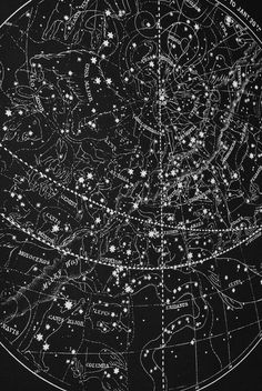 an old map shows the stars in the night sky, as well as other points of view