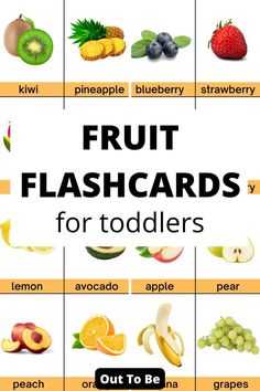 fruit flashcards for toddlers Kids Activities At Home, Fruit Names, Apple Pear