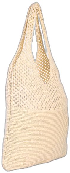 Cream Knitted Bag, Cream Knitted Everyday Bag, Cream Knitted Bag For Everyday Use, Beige Knitted Shoulder Bag, Beige Knitted Shoulder Bag For Everyday Use, Daily Use Crochet Knit Bag, Cream Knitted Crochet Tote Bag, Daily Use Natural Knitted Shoulder Bag, Cream Crochet Tote Bag