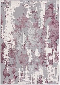 an abstract rug with pink and grey colors