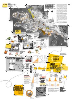 a large poster with many different types of information on the wall and below it is a map