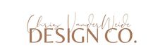 the words design co are written in brown ink on a white background, and it is also