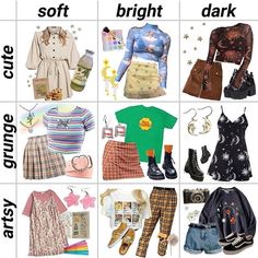 Style Chart Aesthetic, Style Aesthetics Types, Artsy Fashion Style, Gilmore Outfits, Soft Outfits, Wardrobe Aesthetic, Vetements Shoes, Moda Grunge, Aesthetic Types