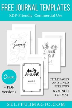 the free journal templates for kids and adults