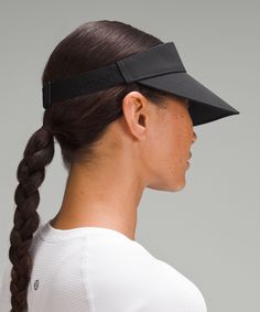 Feel The Wind, Not The Rays. We Added Height To The Front Band Of This Visor For Extra Coverage On Your Forehead. The Ultimate Run-In-The-Sun Solution Just Levelled Up. Designed For Running. Adjustable Closure Lets You Find Just The Right Fit. | Women's Fast Paced Wide Band Running Visor Running Visor, Matted Hair, Visor Cap, Tank Top Dress, Running Workout, Dress Bra, Women's Hats, Visor Hats, Back Women