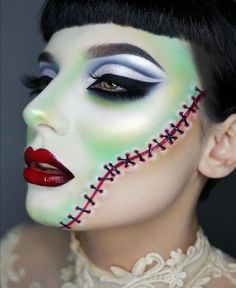 Grandmothers Wedding Dress, Bride Of Frankenstein Makeup, Frankenstein Makeup, Nails For Bride, Halloween Makeup Inspiration, Best Wedding Hairstyles, Special Effects Makeup, Wedding Nails For Bride, Halloween Costumes Makeup