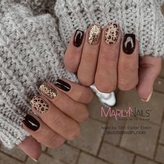 Leopard Glitter Nails, Glitter Leopard Nails, Leopard Nail Designs, Cheetah Nail Designs, September Nails, Fall Nail Trends