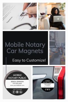 mobile notaryy car magnets are easy to customize for your business or company