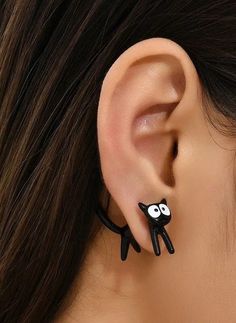 Funny Halloween Black Cat Earring  unisex Fashion Cute Animal Earrings Fashion Party Jewelry Gifts Kitten Earrings, Ring Party Jewelry, Black Cat Earrings, Cat Earrings Studs, Antique Watches, Animal Earrings, Cat Accessories, Cat Jewelry, Stylish Earring