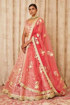 Shop for Shyam Narayan Prasad Peach Cotton Satin Embroidered Lehenga Set for Women Online at Aza Fashions Traditional Lehenga With Floral Embroidery For Reception, Chanderi Sharara With Floral Embroidery For Wedding, Transitional Bollywood Lehenga With Floral Embroidery, Floral Embroidered Chanderi Sharara For Wedding, Wedding Sets In Art Silk With Floral Embroidery, Chanderi Lehenga With Floral Embroidery, Floor-length Chanderi Lehenga With Floral Embroidery, Transitional Festive Lehenga With Floral Embroidery, Transitional Season Festive Lehenga With Floral Embroidery