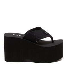 Rocket Dog Bigtop Platform Flip Flops: Take Your Flips to New Heights Black Platform Wedges, Platform Flip Flops, Hype Shoes, Rocket Dog, Platform Heels Chunky, Black Platform, 4 Inch Heels, 5 Inch Heels, Beach Bum