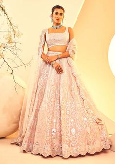 Pink foil lehenga set Cape Lehenga, Cancan Lehenga, Kurta Lehenga, Organza Embroidery, Scallop Border, Padded Blouse, Lehenga Skirt, Bridal Lehengas