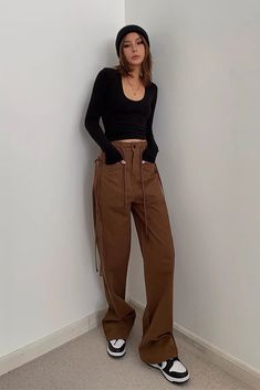 Item Type: BottomsMaterial: Cotton BlendPattern: PlainColor: Green. Black. CoffeeSize: S.M.L Size (CM): Length Waist Hip Thigh S 104 64 98 56 M 105 66 102 58 L 106 68 110 60 Utility Style High Waist Brown Bottoms, High-waist Brown Cotton Cargo Pants, High Waist Brown Cotton Cargo Pants, Trendy Brown Cotton Pants, High-waisted Brown Cargo Pants For Fall, Trendy Full-length Brown Cargo Pants, Trendy Brown Full Length Cargo Pants, Trendy Brown Full-length Cargo Pants, Spring Brown Full-length Cargo Pants