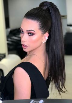 Black Ponytail, Slicked Back Ponytail, Types Of Hair Extensions, Straight Ponytail, Ponytail Hair Extensions, High Ponytail, Ponytail Hair