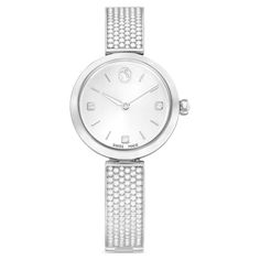 Illumina watches are crafted for sensational beauty around the wrist. This 27mm model features a stainless steel case and an adjustable bracelet that is neatly adorned with 210 clear crystals. Beneath the mineral glass, the sunray dial has a swan logo at 12 o’clock as well as three square crystals for index markers. Along with a single crystal placed in the crown, this Swiss made watch is water resistant to 50m and is designed to keep you on time with light-catching radiance at all hours of the Matching Watches, Crystal Place, Pocket Watch Tattoo, Swan Logo, Watch Trends, Metal Bracelet, Rose Gold Watches, Watches Unique, Clear Crystals