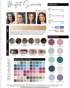 Muted Summer Palette, Soft Summer Makeup Ideas, Muted Summer Makeup Looks, True Muted Color Palette, Kate Middleton Color Analysis, True Summer Color Palette Clothes, Dusty Summer Color Palette, Soft Summer Dark Hair, Muted Summer Hair Color