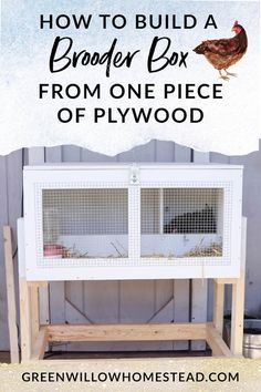 a chicken coop with the words how to build a wooden box from one piece of plywood