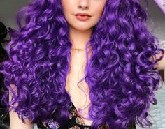 Wavy Purple Hair, Purple Wavy Hair, Purple Hair Aesthetic, Wavy Hair Aesthetic, Bright Purple Hair, Long Purple Hair, Light Purple Hair