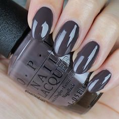 OPI Krona-logical Order Swatch OPI Iceland Collection Swatches Chronological Order Opi, Opi Krona-logical Order, Charcoal Nails, Opi Iceland Collection, Dark Nail, Opi Nail Colors