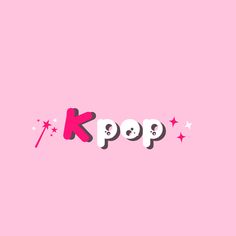 the word kpop on a pink background