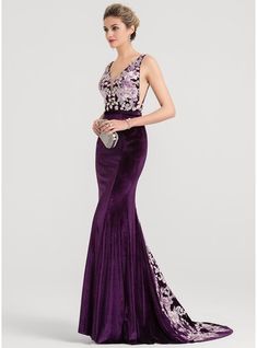 JJsHouse Trumpet/Mermaid V-neck Sweep Train Zipper Up Regular Straps Sleeveless Grape Winter Spring Summer Fall General Plus Velvet Height:5.8ft Bust:33.5in Waist:23.6in Hips:35.4in   Evening Dress. #JJsHouse #TrumpetMermaid #Vneck #SweepTrain #ZipperUp #RegularStraps #Sleeveless #Grape #Winter #Spring #Summer #Fall #General #Plus #Velvet #EveningDress Glitter Room, Jersey Evening Dress, Velvet Evening Dress, Mother Dress, Ball Gowns Princess, Rehearsal Dinner Dresses, Tulle Evening Dress, Dark Wedding, Satin Evening Dresses