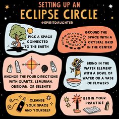 a poster with instructions on how to set up an eclipse circle