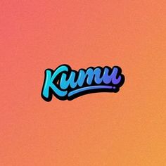 the word kunny written in blue and pink on an orange background