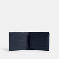 Crafted of soft polished pebble leather detailed with our Coach graphic this double billfold wallet has a removable ID insert that can be used on its own—ideal for days and nights when you only need to carry a few cards. The well-organized style has eight card slots and full-length bill compartments. | Coach 3 In 1 Wallet With Graphic - Dark Navy Polished Pebble, Fashion Organization, Billfold Wallet, Dark Navy, Wallet Men, Pebbled Leather, The Well, Card Slots, Slots