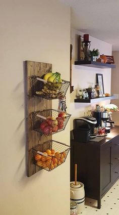 an instagram photo of some food and drinks on the wall above a coffee bar