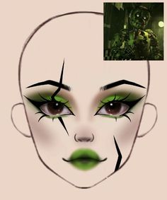 Makeup Template Face Make Up, Fnaf Makeup Ideas, Fnaf Makeup Looks, Fnaf Inspired Makeup, Marionette Makeup, Fnaf Inspired Outfits, Fnaf Outfit Ideas, Crazy Makeup Ideas