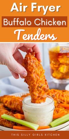 air fryer buffalo chicken tenders with dipping sauce