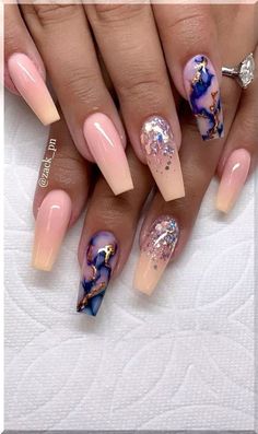 Jan 3, 2021 - This is a Finest statistics! Nails Designs purple Just click on the link to find out more... Nails Designs purple Stone Nails, Long Coffin Nails, Nail Design Glitter, French Ombre, Coffin Nails Long, Nail Tattoo, Summer Acrylic Nails, Coffin Nails Designs