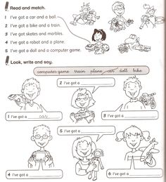 the worksheet for reading and writing with children's pictures on it, including two