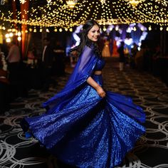 Sangeet Lehenga, Lehenga, India, Pins, Blue