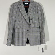 Bar Iii Women's Blazer Size 0 New Plaid Jacket Please Check All The Photos For The Measurements Orange Blazer, Black Suit Jacket, Long Blazer, Knit Blazer, Plaid Jacket, White Blazer, Black Suits, Blazer Buttons, Suit Jackets