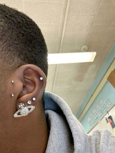 a man with ear piercings on his ears