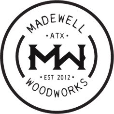 the logo for madewell atx woodworkings, which is located in an area with