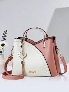 PLANEE Colorful Shoulder Bag, Stylish Heart Shape Metal Tassel Decorated Crossbody Bag, Women's Hand Wallet, Large Capacity Shoulder Bag, Casual Mom Bag For Outings And Travels - Versatile Shoulder Bag And Crossbody Bag Designs For Stylish Women - Suitable For Every Occasion Multicolor Elegant   PU Leather Colorblock,Geometric,Letter,Plaid,Plain,Striped Bucket Bag   Women Bags, size features are:Bust: ,Length: ,Sleeve Length: Mom Bag, Mom Bags, Bag Designs, Sports Equipment, Heart Shape, Shoulder Bag Women, Luggage Bags, Stylish Women, Bucket Bag