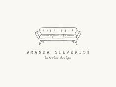 the logo for amanda silverton interior design, which has been drawn in black and white