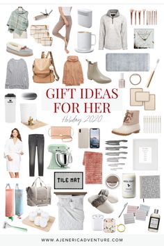 the gift ideas for her holiday 2020 advertises an assortment of women's accessories